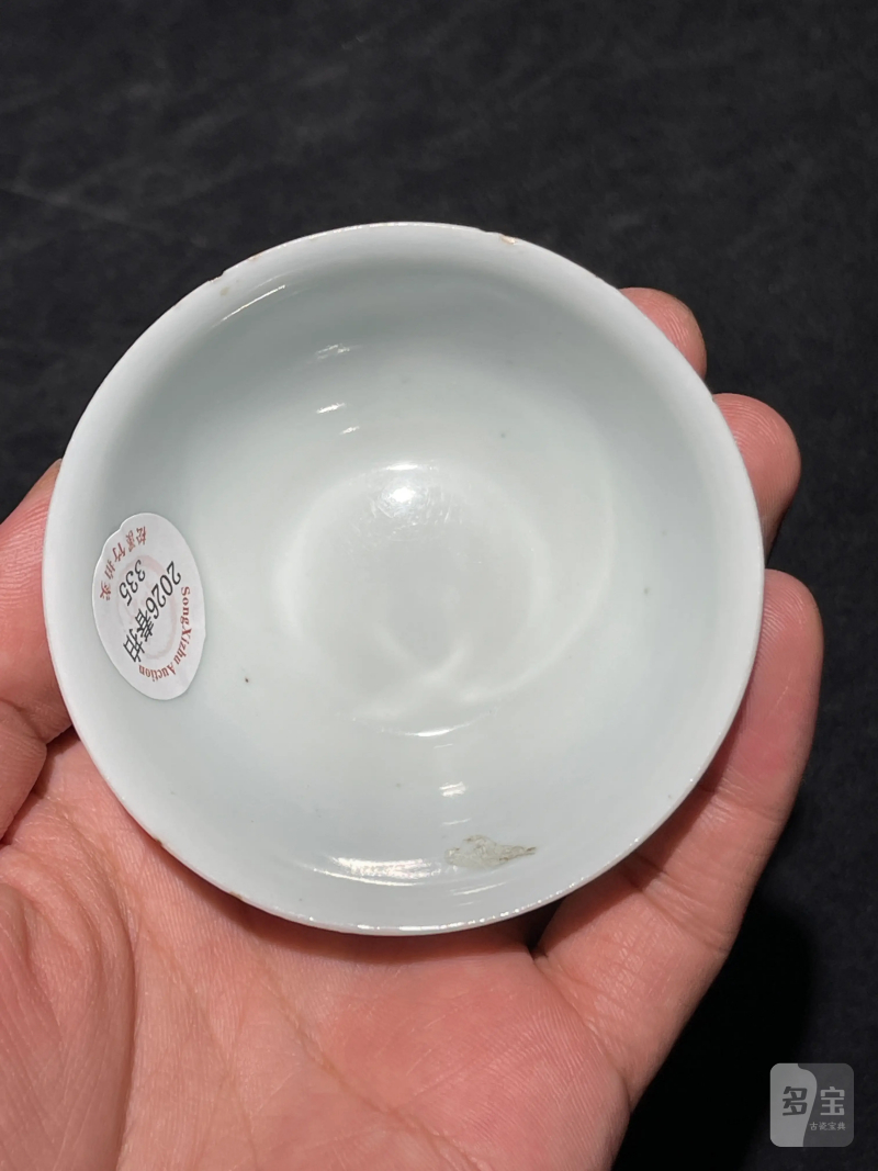 清雍正 青花鸡缸杯一对 - 图5